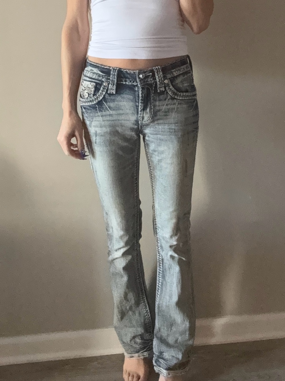 Rock Revival Women's Light Blue Flare Jeans